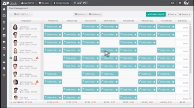 Zip Schedules