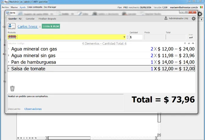 Nextar Sistema de Ventas